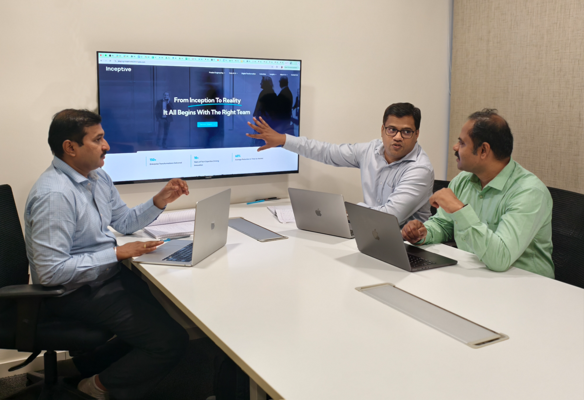 Team of IT experts providing software development, AI solutions, and digital transformation services for modern business growth.